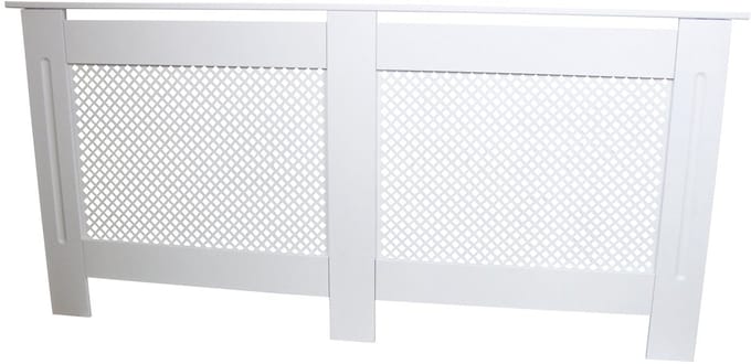 Radiatorombouw mdf - wit - 172x19x82 cm - inclusief reinigingsborstel