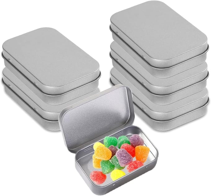 Set van 6 kleine metalen opbergdozen voor knutselen, sieraden en accessoires