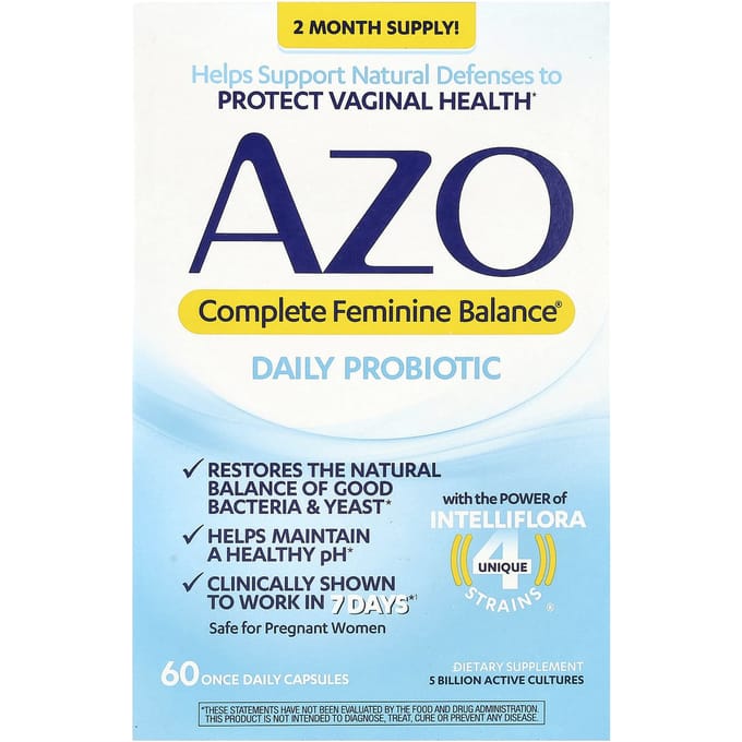 AZO, Complete Feminine Balance®, Dagelijks Probioticum, 60 Capsules