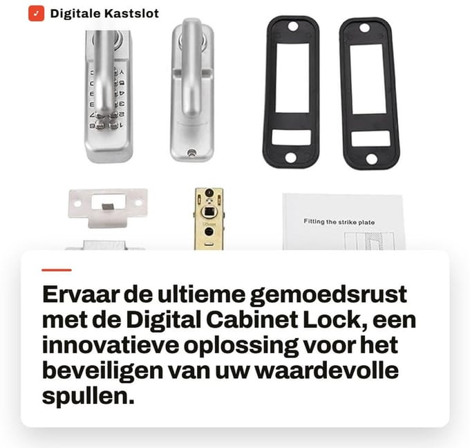 Dailygoods- Digitale Kastslot 1-11 Digit Combinatie - Zinklegering - Encrypted Lock - Sleutelloos - Veilig en Duurzaam - Geschikt voor Kantoordeuren - Codelock