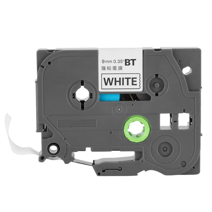 Compatible avec le ruban d'étiquettes laminé noir sur blanc TZe221 PTouch 9 mm BT221