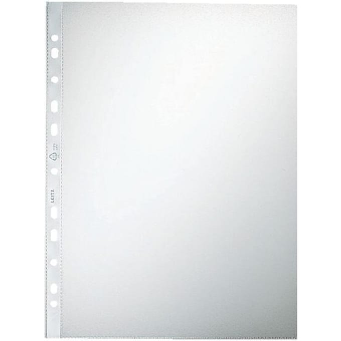 LEITZ insteekhoesje 4704, A4, bovenaan open, 100 stuks, generfd, transparant, 0,09 mm