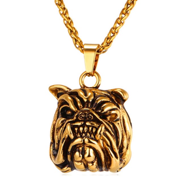 Mendes heren kettinghanger Bulldog Gold