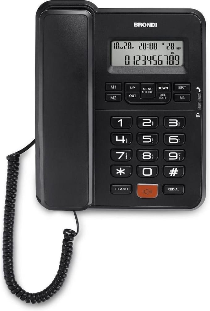 Brondi Office Desk DECT-telefoon Zwart Nummerherkenning