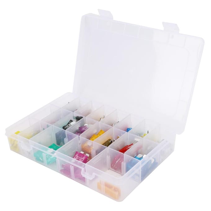 220 stuks Medium Kleine Auto Zekering Kit 2~35A Snel Smeltende Zekering Compartiment Kit white