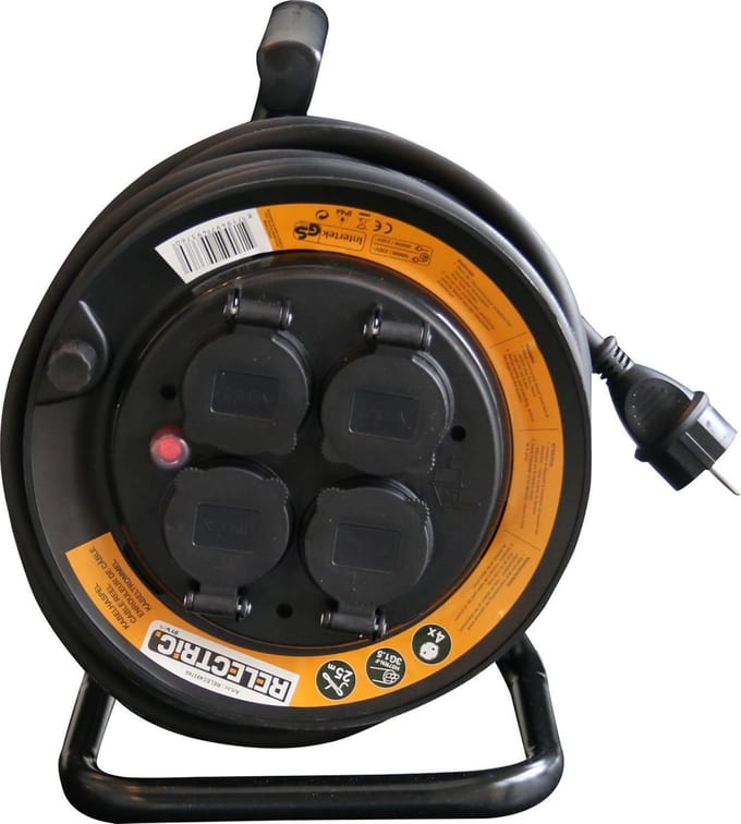 Relectric Kabelhaspel - 25m - 4 stopcontacten - Randaarde - RELEC493760