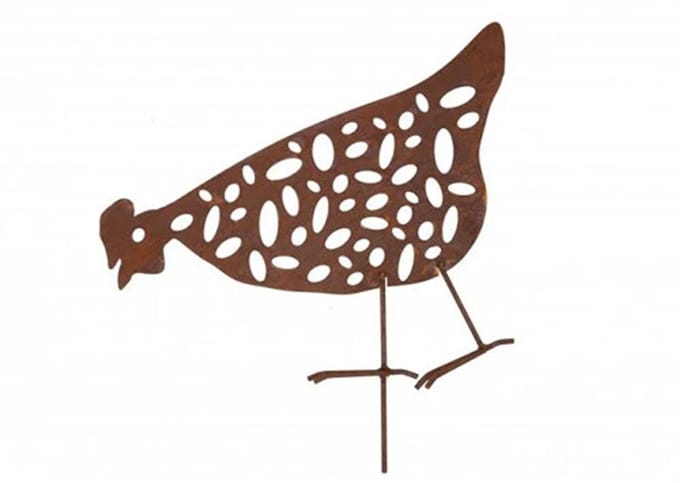 Badeko | Tuinbeeld Haan rennend | Cortenstaal look | 40x55cm