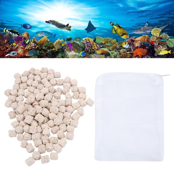 Calcium- en magnesiumionenfiltermateriaal voor aquariums, zoet- en zeewateraquaria blue