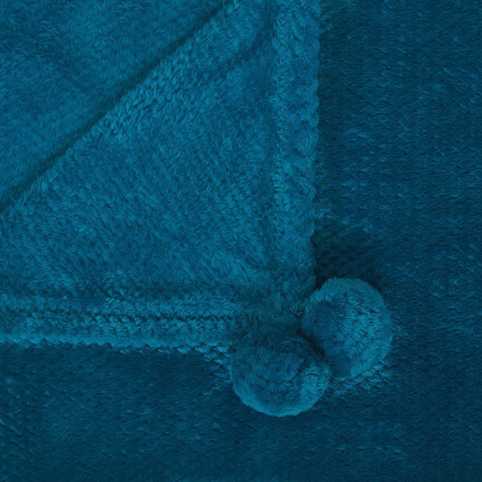 SAITLER - Plaid - Turquoise - 200 x 220 cm - Polyester