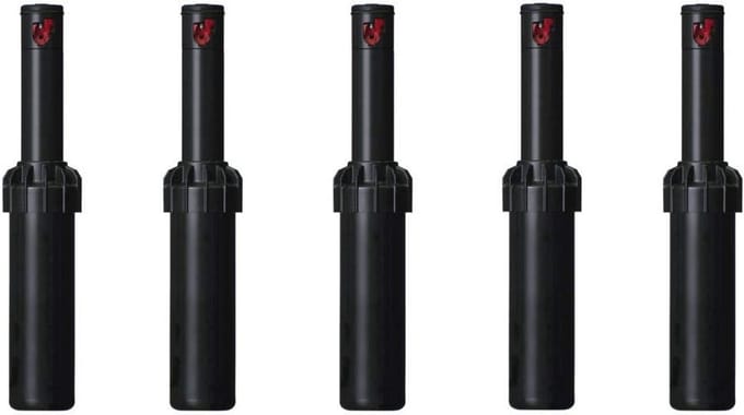 Verzonken pop-up sproeier set van 5 met 10 cm stijger - Zwart
