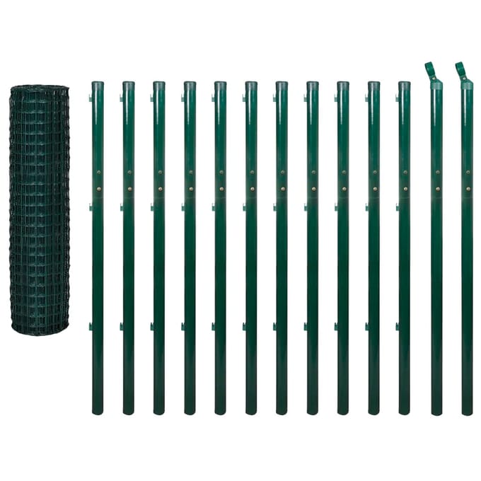 vidaXL - Euro - hek - 25x1,7 - m - staal - groen