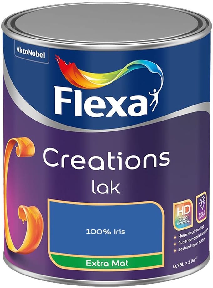 Flexa - Creations Lak Extra Mat - 100% Iris - Mengverf - 750 Ml