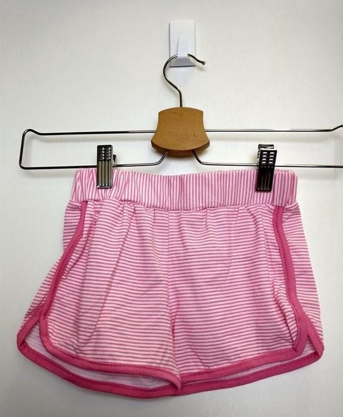 Meisjes korte broek Happy roze wit 92
