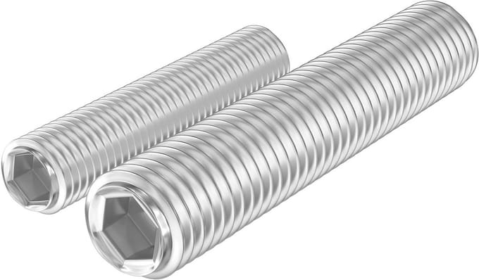 20 Stuks Stelschroeven M6 x 20 mm RVS A2 Binnenzeskant Schroefdraadpennen