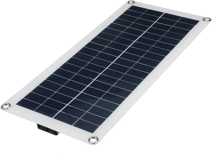 Zonnepaneel Starterkit - Solar Acculader - Batterij Laden - Complete Set - 46x21x3 cm - Zwart
