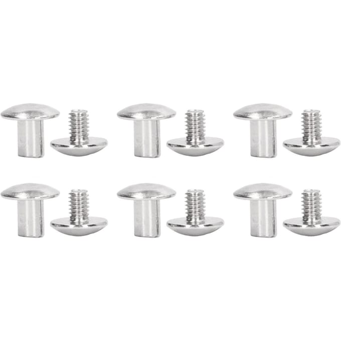 200 Sets Boekbindschroef Uniforme Coating Gebogen Oppervlakken Galvanische Behandeling Boekbinden zilver