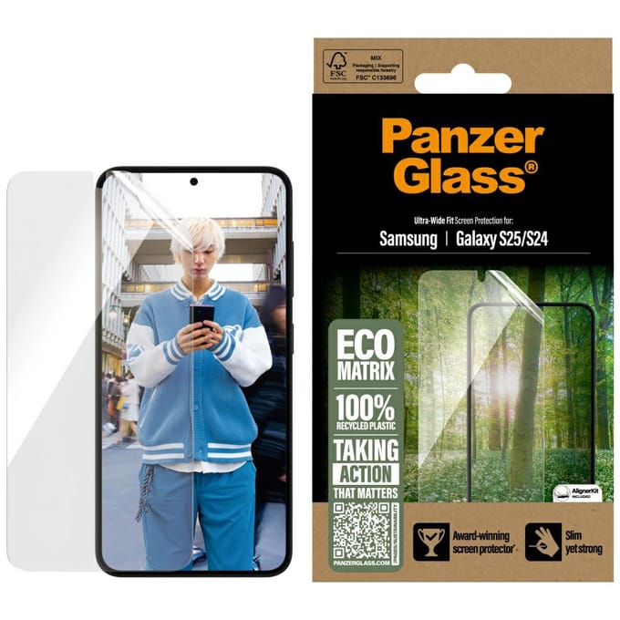 PanzerGlass Eco MATRIX Screen Protector Samsung Galaxy S25 | Ultra-Wide Fit
