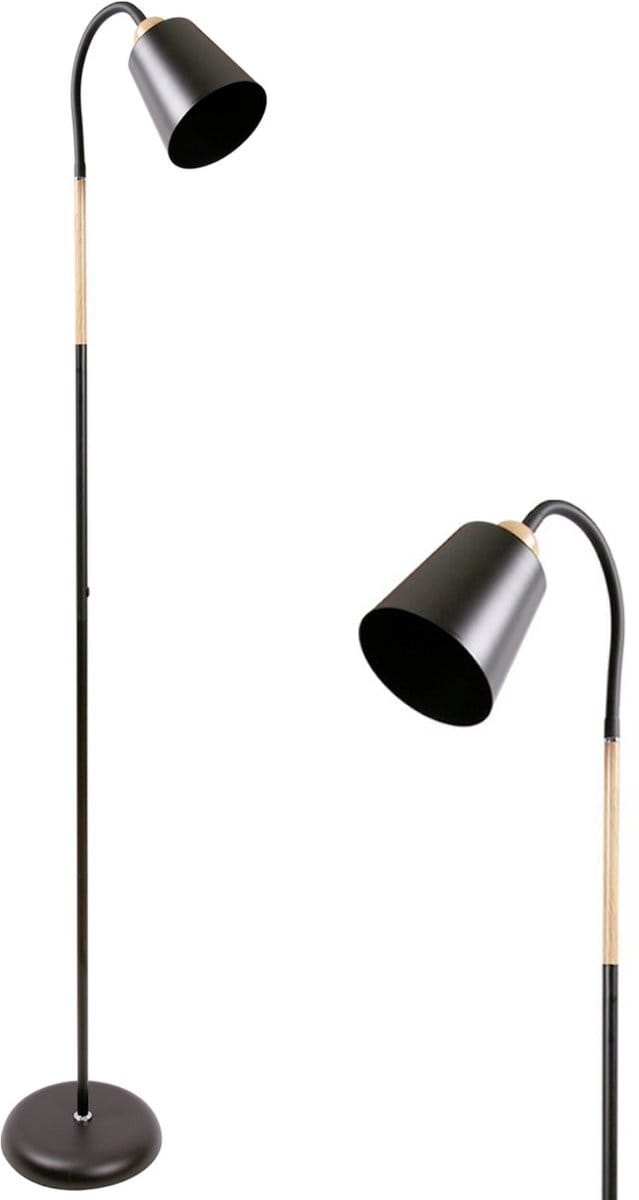 ANTENLICHT Industriële Vloerlamp - Ovaal lampenkap Wit - MAX60W E27 fitting - excl. lichtbronnen