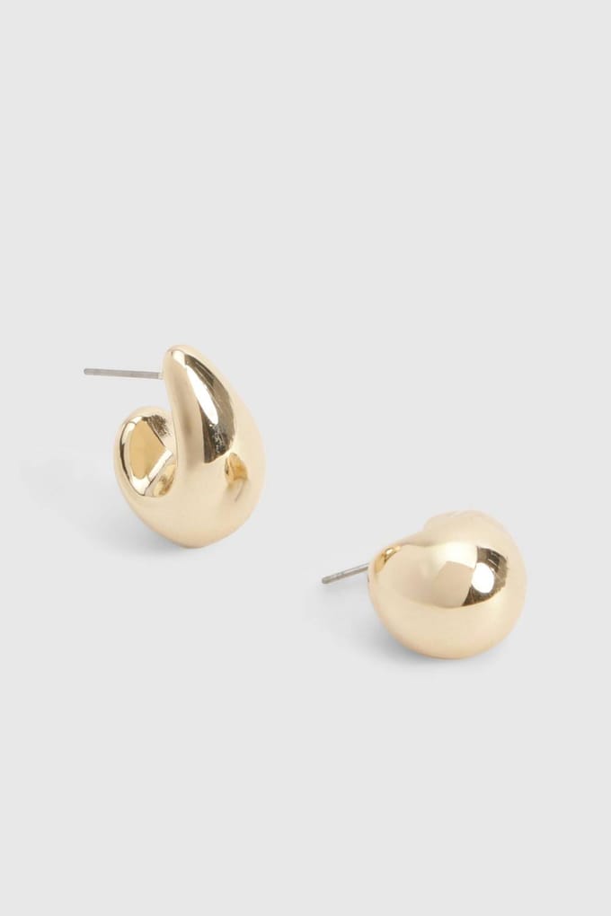 boohoo Dames Oversized Chunky Hoepeloorringen | Gold
