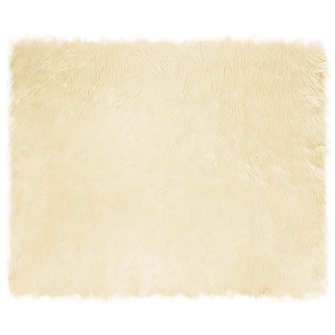 vidaXL - Tapijt - van - imitatie - schapenvacht - TAFALLA - Crèmekleurig - Polyester