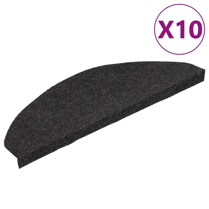 vidaXL - Trapmatten - zelfklevend - 10 - st - 65x22,5x3,5 - cm - zwart