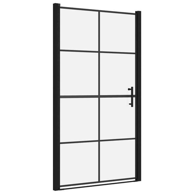vidaXL Douchedeur 100x178 cm gehard glas zwart