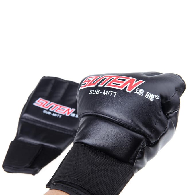 Mannen Muay Thai Training Bokszak Handschoenen Sparring Bokshandschoenen rood