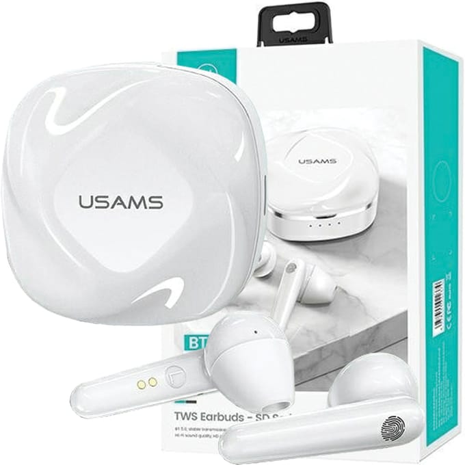 USAMS SD-Serie - In-ear koptelefoon - Bluetooth 5.0 - Wit - Hi-Fi Geluid