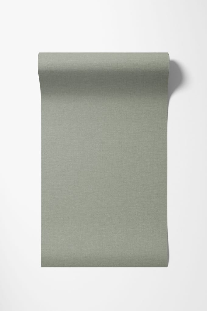 Dutch Wallcoverings - Vliesbehang - Linen & Textures - uni groen - LT10034