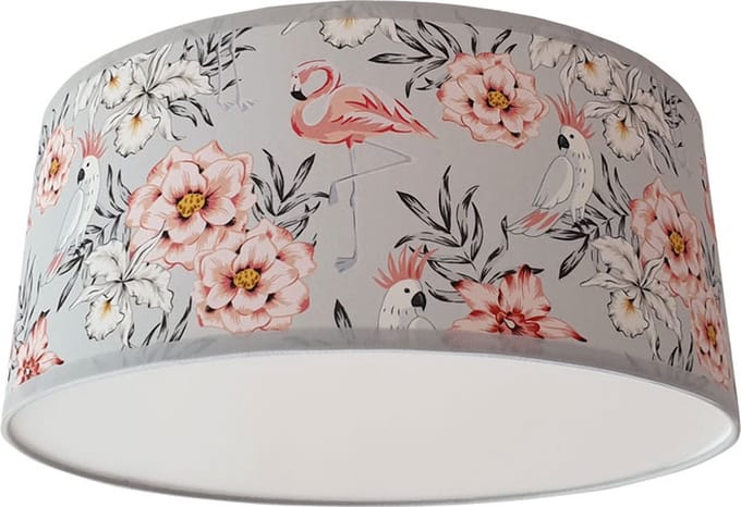 Plafondlamp Flamingo & Papegaai-sfeerverlichting-E27-kinderkamer-flamingo-kinderkameraccessoires-papegaai-diffuser