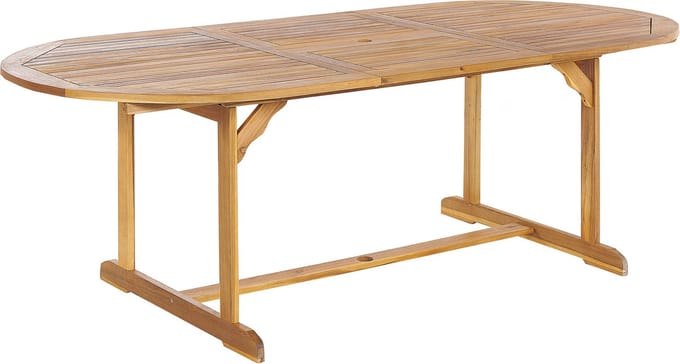 MAUI - Tuintafel - Lichtbruin - 100 x 160/220 cm - Acaciahout
