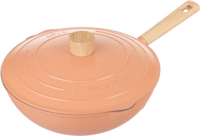 Wokpan 28 cm met glazen deksel