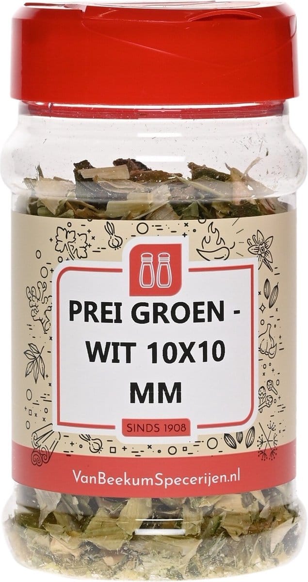Van Beekum Specerijen - Prei Groen Wit 10x10 mm - Strooibus 30 Gram