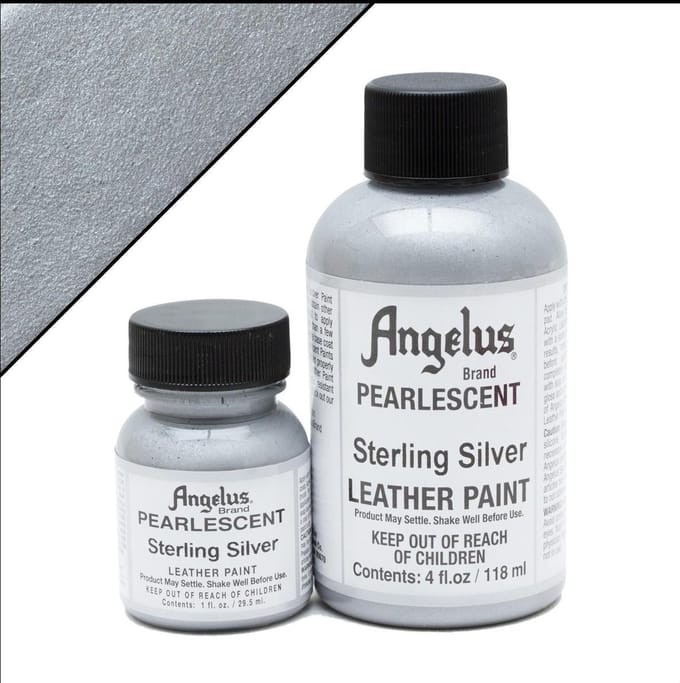 Angelus leerverf-Parelmoereffect:  Zilver 118ml/4oz