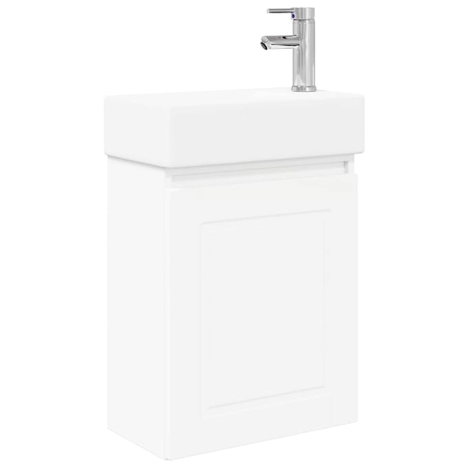 vidaXL - Badkamermeubel - met - kraan - Wit - 45,5 - x - 22,5 - x - 84 - cm