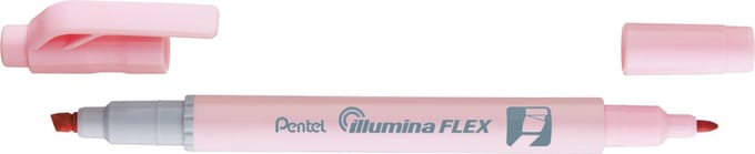 Pentel Illumina Flex markeerstift 1 stuk(s) Beitelvormige/fijne punt Lichtroze