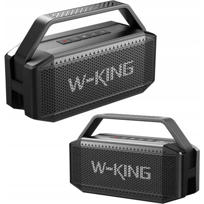 W-KING D9-1 100W piek 60W RMS diepe bas Bluetooth-luidspreker, IPX6 draagbare waterdichte draadloze Bluetooth-luidsprekers met subwoofer Black