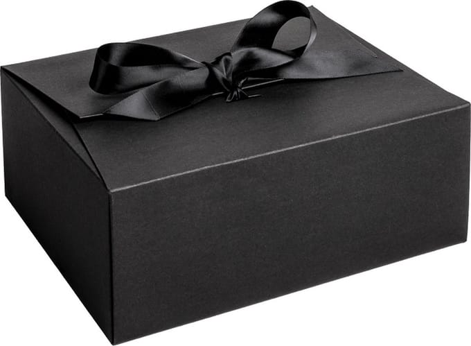 Cadeaudoos ZWART, budget style box 25x20x10cm (10 stuks)
