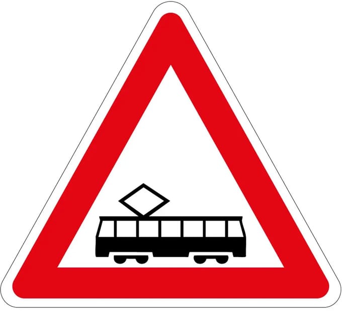 Tramkruising sticker - J14 | 30 cm