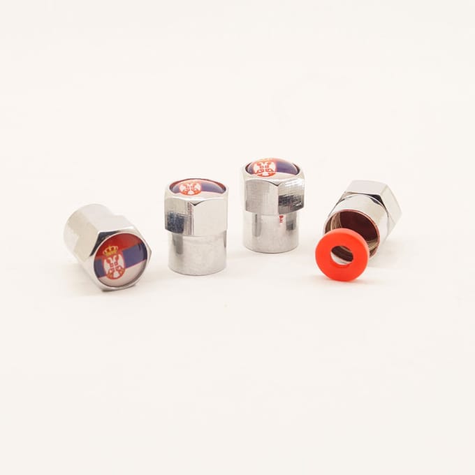 Schrader (auto) ventiel - Zilver Servie aluminium met afdichting