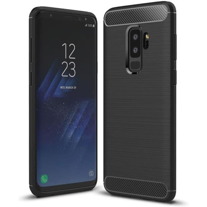 Hoesje - Duitse Technologie - Elite Carbon - Samsung Galaxy S9 Plus - Zwart - TPU - Flexibel zwart