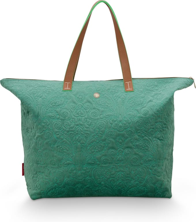 Pip Studio - Tilda - Quiltey Days - Shopper - Groen - Fluweel / Polyester - 66x20x44cm