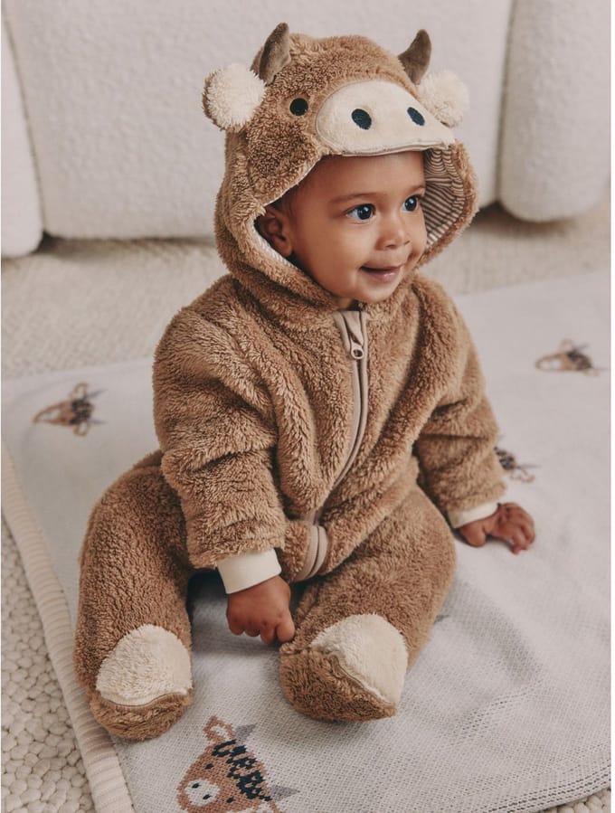 Next - Jongens - Babypakje van fleece - Bruin