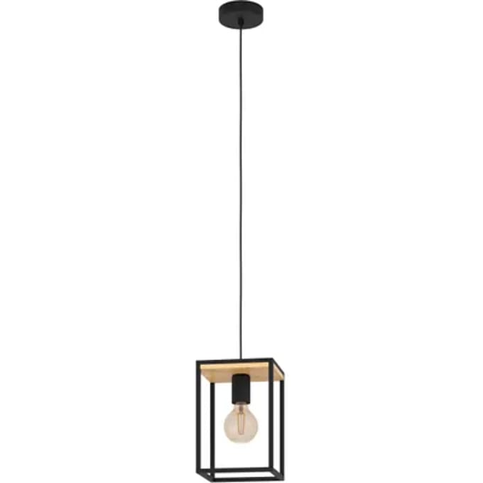 EGLO Libertad Hanglamp - E27 - 18 cm - Zwart|Bruin