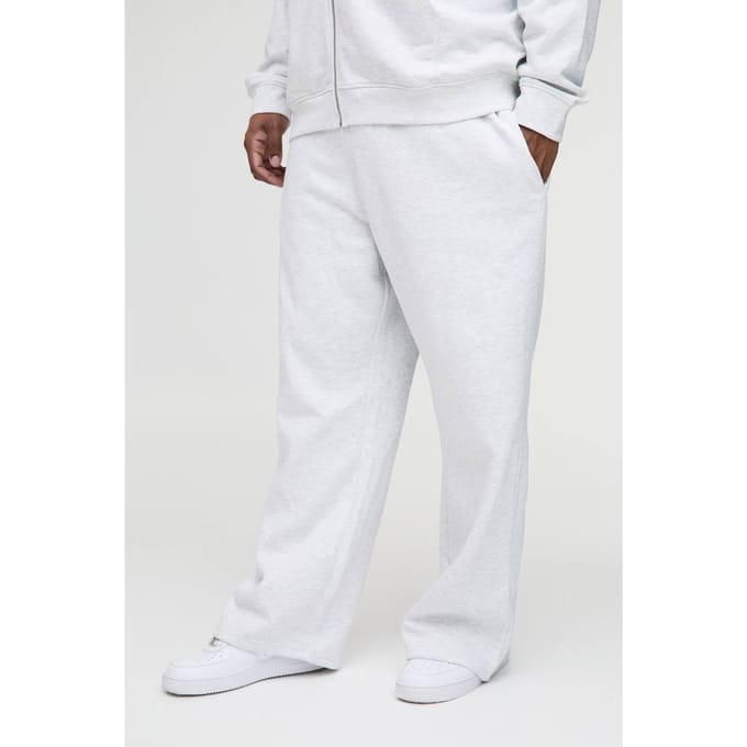 Plus Straight Leg Fit Joggers In Grey Marl | Size 3XL