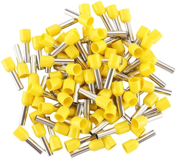 Cord-End Ferrules - Wire Sleeves - Draad Verbinding - Geïsoleerde PVC Kraag - 100 Stuks - Geel