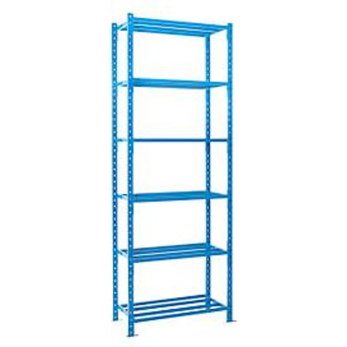Legbordstelling-basissectie, m. 6 roosterborden van buizen, B 1260 x D 500 x H 3000 mm