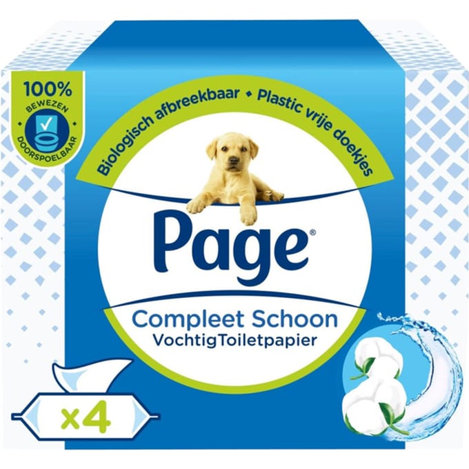 Vochtig toiletpapier Page Compleet Schoon 4 pakken à 38 vel