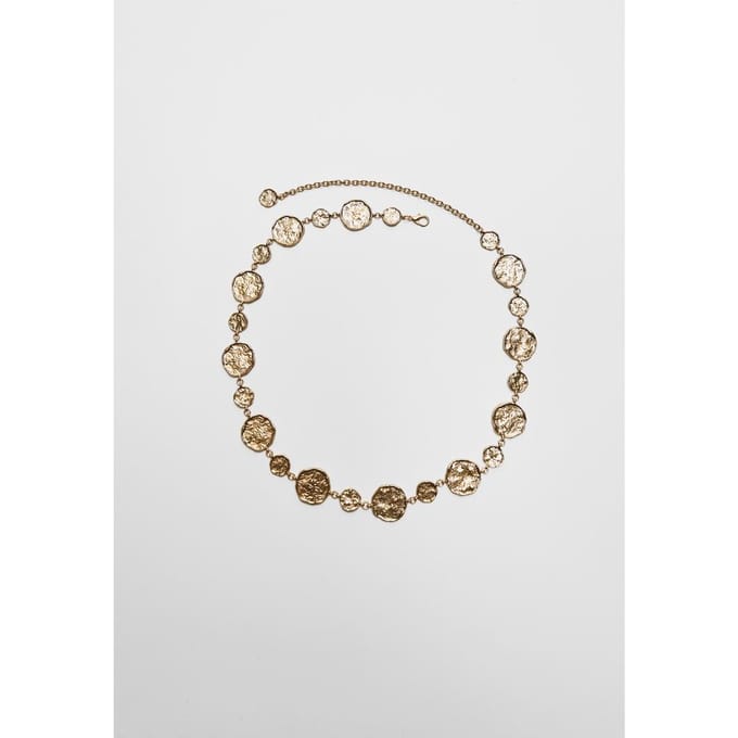 Stradivarius Stud riem met ronde platen  Goud M