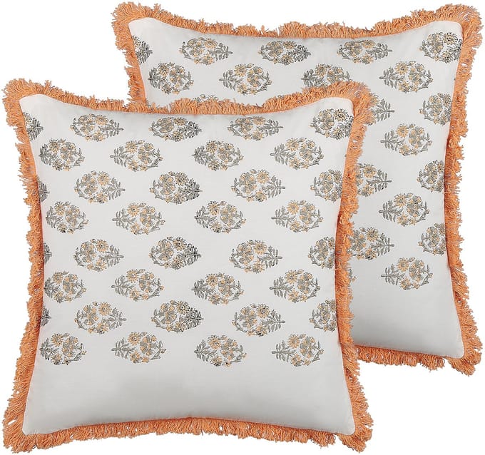 SATIVUS - Sierkussen set van 2 - Wit - 45 x 45 cm - Katoen